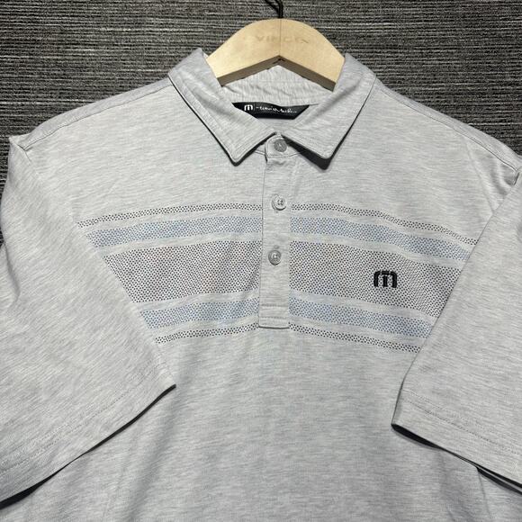 Travis Mathew Other - Travis Mathew Polo Shirt Men's Large Gray Striped Short Sleeve Golf